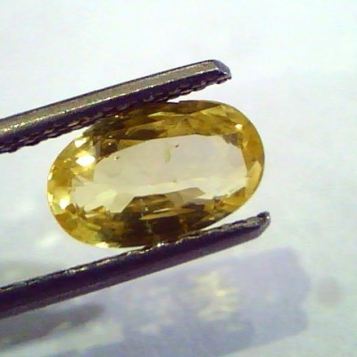 2.17 Ct Unheated Untreated Natural Ceylon Yellow Sapphire Stone