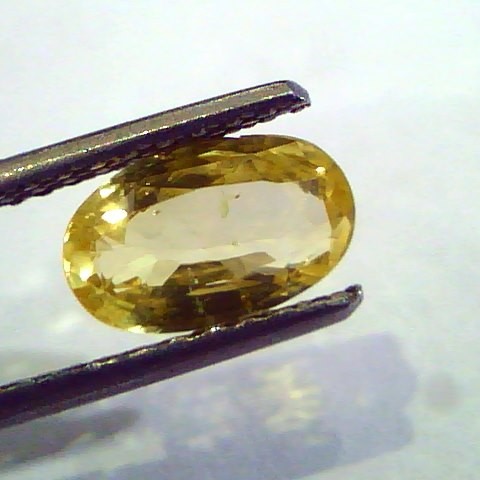 2.17 Ct Unheated Untreated Natural Ceylon Yellow Sapphire Stone