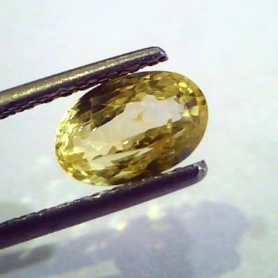 2.17 Ct Unheated Untreated Natural Ceylon Yellow Sapphire Stone