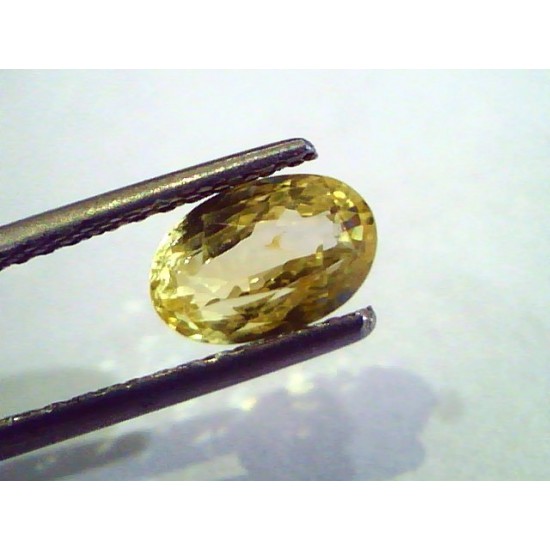 2.17 Ct Unheated Untreated Natural Ceylon Yellow Sapphire Stone