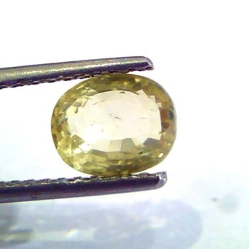 2.18 Ct Unheated Untreated Natural Ceylon Yellow Sapphire Gem