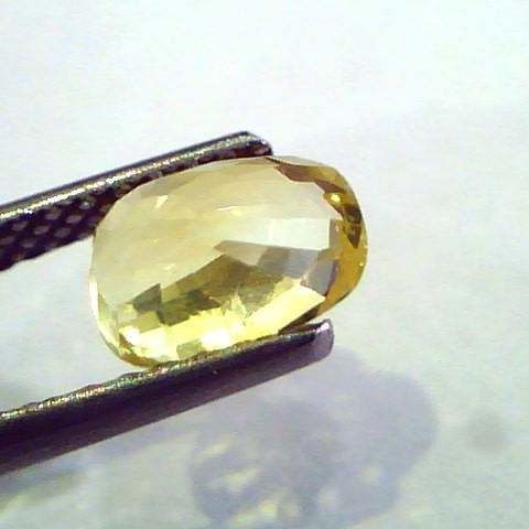 2.18 Ct Unheated Untreated Natural Ceylon Yellow Sapphire Stone