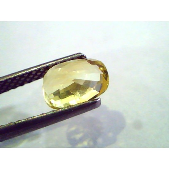 2.18 Ct Unheated Untreated Natural Ceylon Yellow Sapphire Stone