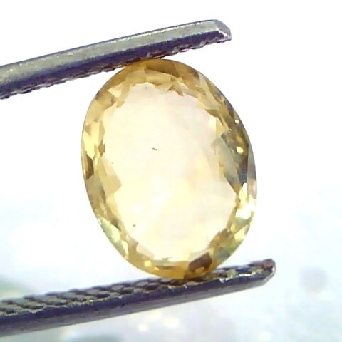 2.18 Ct Unheated Untreated Natural Ceylon Yellow Sapphire/Pukhraj