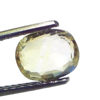 2.21 Ct Certified Unheated Untreated Natural Ceylon Yellow Sapphire Gems 2.21 Ct Certified Unheated Untreated Natural Ceylon Yellow Sapphire Gems