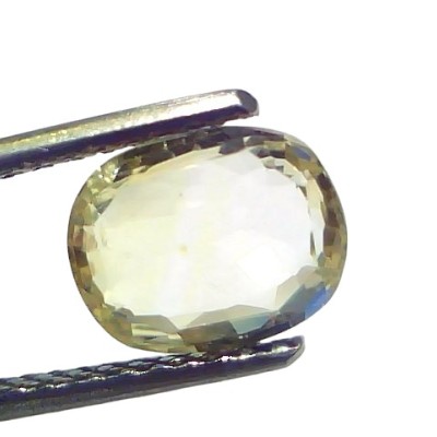2.21 Ct Certified Unheated Untreated Natural Ceylon Yellow Sapphire Gems 2.21 Ct Certified Unheated Untreated Natural Ceylon Yellow Sapphire Gems