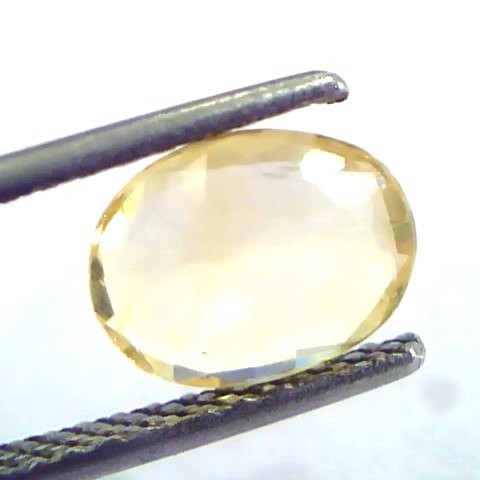 2.18 Ct Unheated Untreated Natural Ceylon Yellow Sapphire/Pukhraj