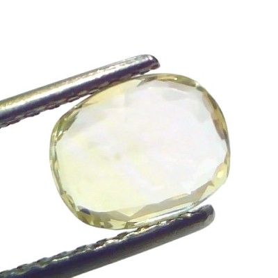 2.21 Ct Certified Unheated Untreated Natural Ceylon Yellow Sapphire Gems 2.21 Ct Certified Unheated Untreated Natural Ceylon Yellow Sapphire Gems