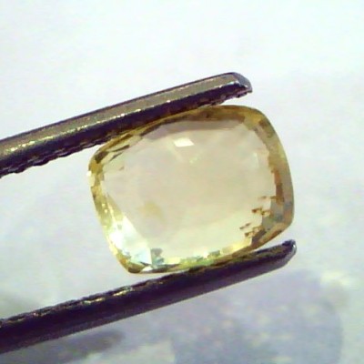 2.19 Ct Unheated Untreated Natural Ceylon Yellow Sapphire Stone
