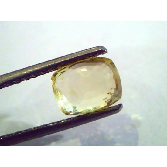 2.19 Ct Unheated Untreated Natural Ceylon Yellow Sapphire Stone