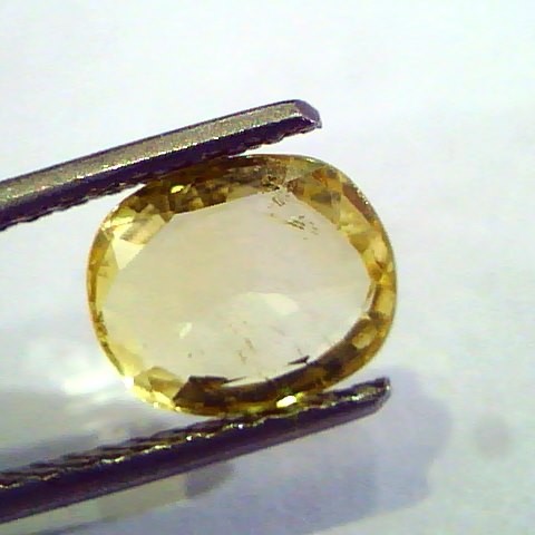 2.18 Ct Unheated Untreated Natural Ceylon Yellow Sapphire Gemstone