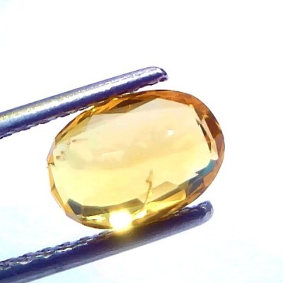 2.19 Ct Certified Untreated Natural Ceylon Yellow Sapphire Gemstone