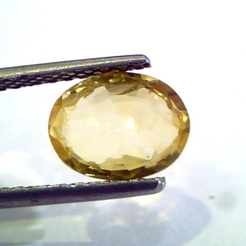 2.20 Ct Unheated Untreated Natural Ceylon Yellow Sapphire Gem