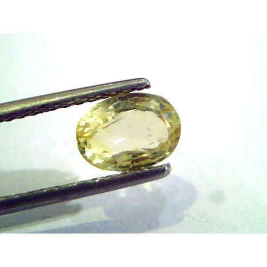 2.23 Ct Unheated Untreated Natural Ceylon Yellow Sapphire Stone