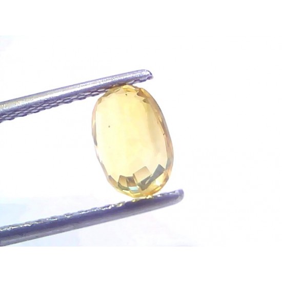 2.25 Ct Certified Unheated Untreated Natural Ceylon Yellow Sapphire