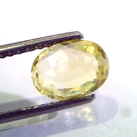 2.26 Ct Unheated Untreated Natural Ceylon Yellow Sapphire Stone