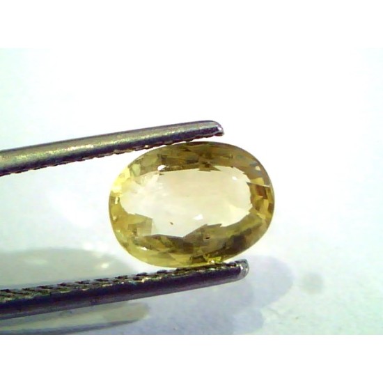 2.26 Ct Unheated Untreated Natural Ceylon Yellow Sapphire Stone
