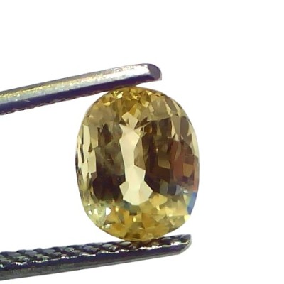 2.29 Ct Certified Unheated Untreated Natural Ceylon Yellow Sapphire Gems 2.29 Ct Certified Unheated Untreated Natural Ceylon Yellow Sapphire Gems