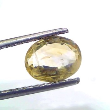2.35 Ct Certified Unheated Untreated Natural Ceylon Yellow Sapphire