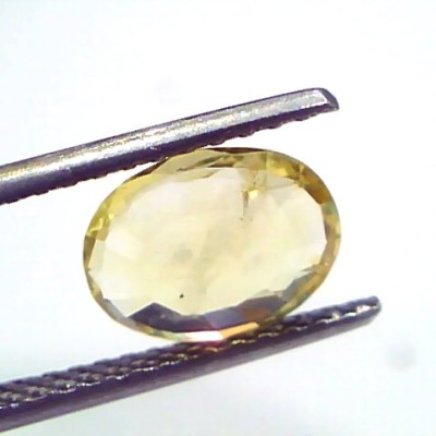 2.33 Ct Unheated Untreated Natural Ceylon Yellow Sapphire Pukhraj