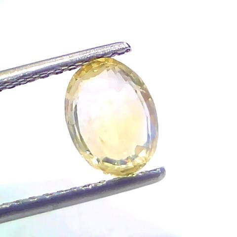 2.35 Ct Certified Unheated Untreated Natural Ceylon Yellow Sapphire