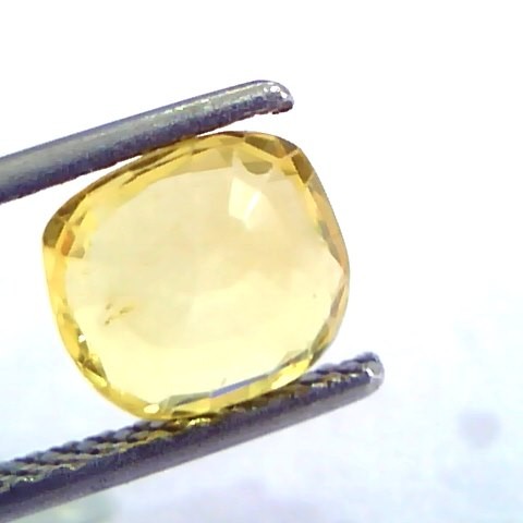 2.36 Ct Unheated Untreated Natural Ceylon Yellow Sapphire/Pukhraj