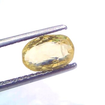 2.29 Ct Certified Unheated Untreated Natural Ceylon Yellow Sapphire