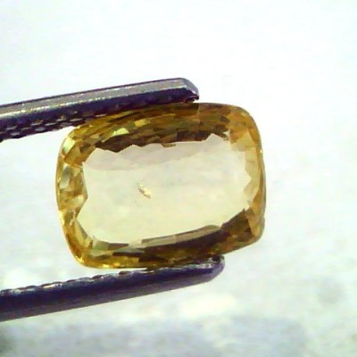 2.35 Ct Unheated Untreated Natural Ceylon Yellow Sapphire AAAAA