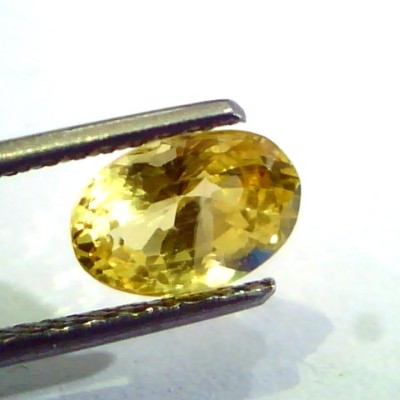 2.35 Ct Unheated Untreated Natural Ceylon Yellow Sapphire AAA++