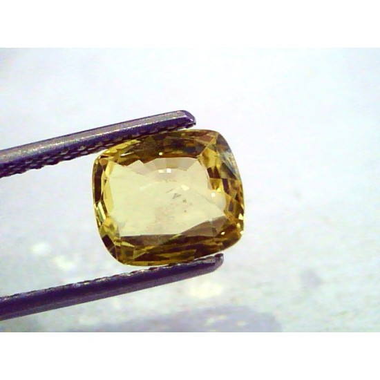 2.40 Ct Unheated Untreated Natural Ceylon Yellow Sapphire AAAAA