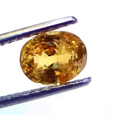 2.35 Ct Certified Untreated Natural Ceylon Yellow Sapphire Gemstone