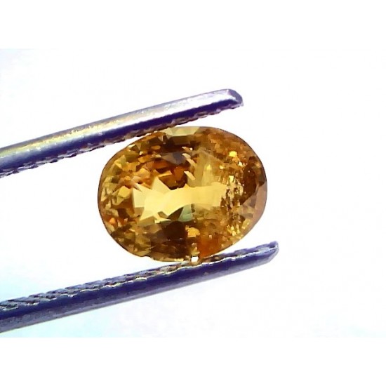 2.35 Ct Certified Untreated Natural Ceylon Yellow Sapphire Gemstone
