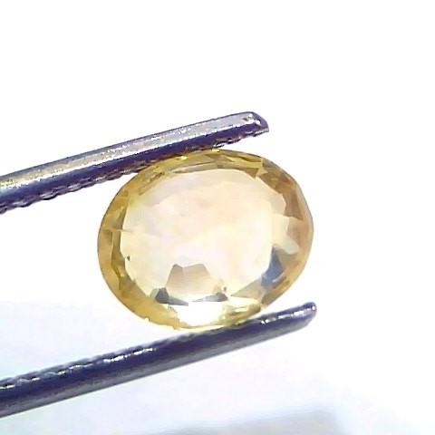 2.44 Ct Certified Unheated Untreated Natural Ceylon Yellow Sapphire Gems