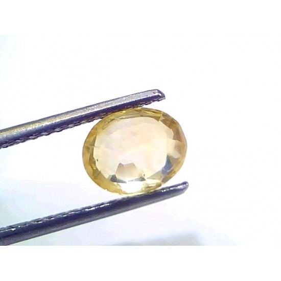 2.44 Ct Certified Unheated Untreated Natural Ceylon Yellow Sapphire Gems