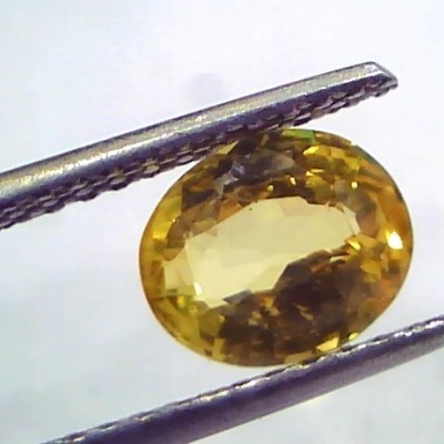 2.51 Ct Unheated Untreated Natural Ceylon Yellow Sapphire Gemstone