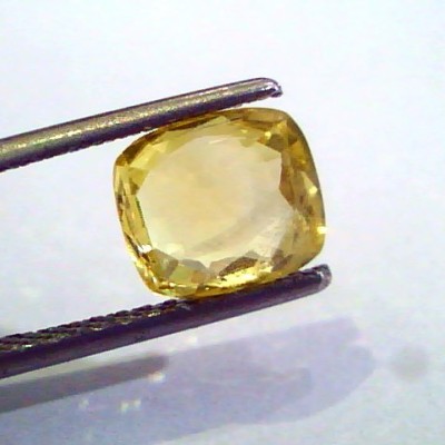 2.52 Ct Unheated Untreated Natural Ceylon Yellow Sapphire AAAAA