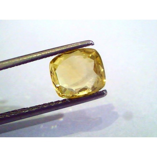 2.52 Ct Unheated Untreated Natural Ceylon Yellow Sapphire AAAAA