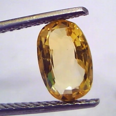 2.55 Ct Unheated Untreated Natural Ceylon Yellow Sapphire Gemstone