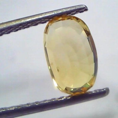 2.55 Ct Unheated Untreated Natural Ceylon Yellow Sapphire Gemstone