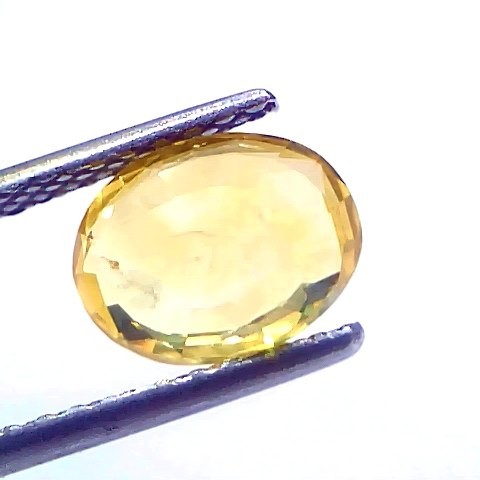 2.59 Ct Certified Untreated Natural Ceylon Yellow Sapphire Gemstone