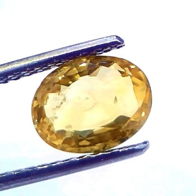2.59 Ct Certified Untreated Natural Ceylon Yellow Sapphire Gemstone