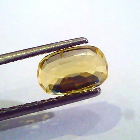 2.55 Ct Unheated Untreated Natural Ceylon Yellow Sapphire AAAAA
