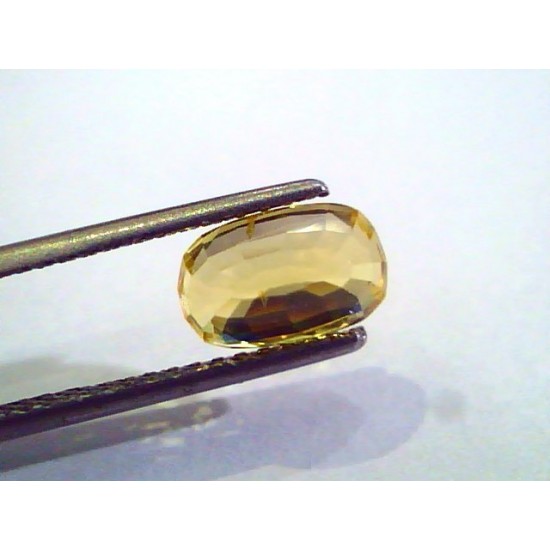 2.55 Ct Unheated Untreated Natural Ceylon Yellow Sapphire AAAAA
