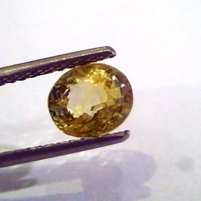 2.58 Ct Unheated Untreated Natural Ceylon Yellow Sapphire AAAAA