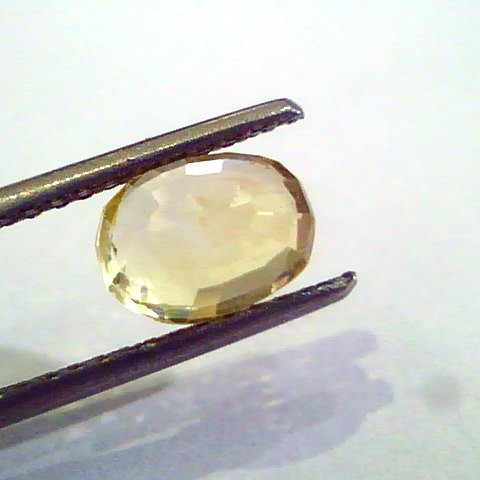 2.62 Ct Unheated Untreated Natural Ceylon Yellow Sapphire AAAAA