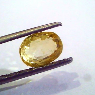 2.62 Ct Unheated Untreated Natural Ceylon Yellow Sapphire AAAAA