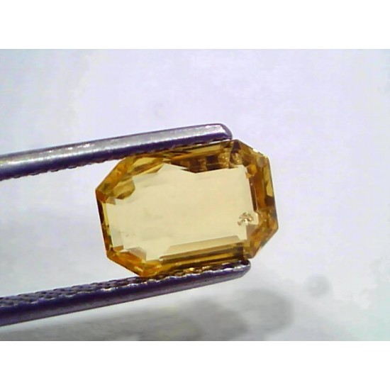 2.71 Ct IGI Certified Unheated Untreated Natural Ceylon Yellow Sapphire AAA