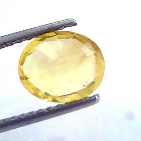 2.71 Ct IGI Certified Unheated Untreated Natural Ceylon Yellow Sapphire