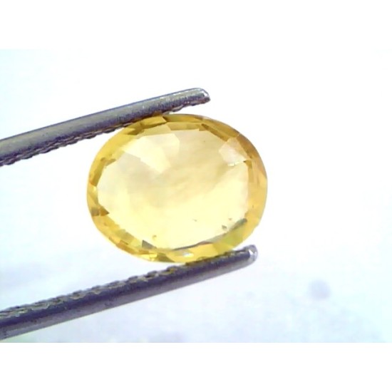2.71 Ct IGI Certified Unheated Untreated Natural Ceylon Yellow Sapphire