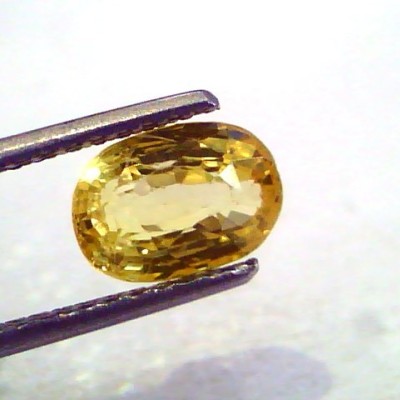 2.80 Ct Unheated Untreated Natural Ceylon Yellow Sapphire AAAAA